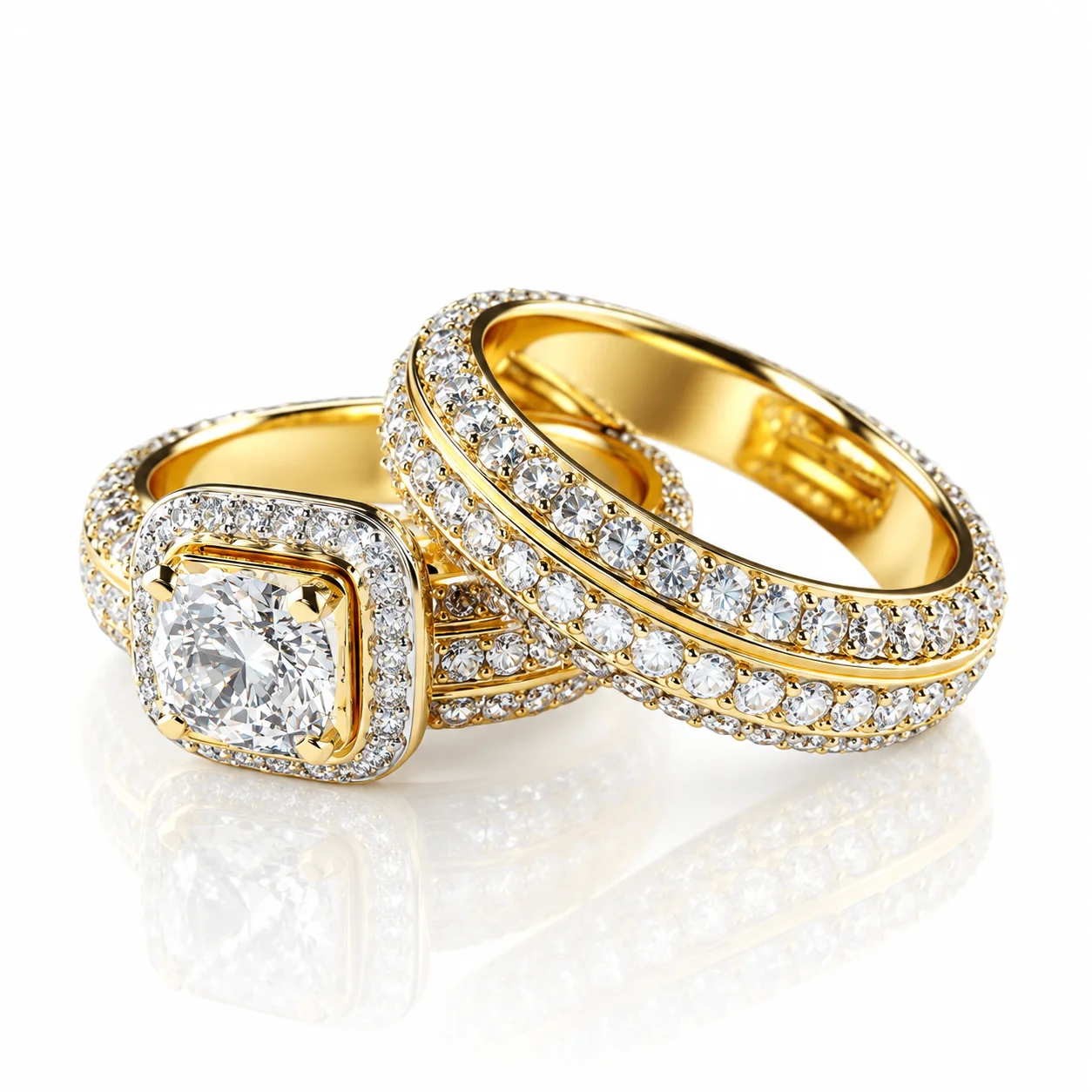 Jewelry photo editing example, engagement ring reflections