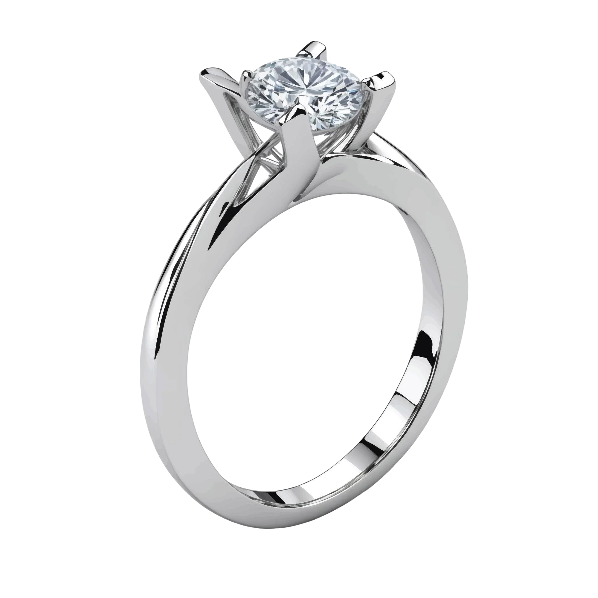 Diamond ring on a white background, jewelry photo editing example