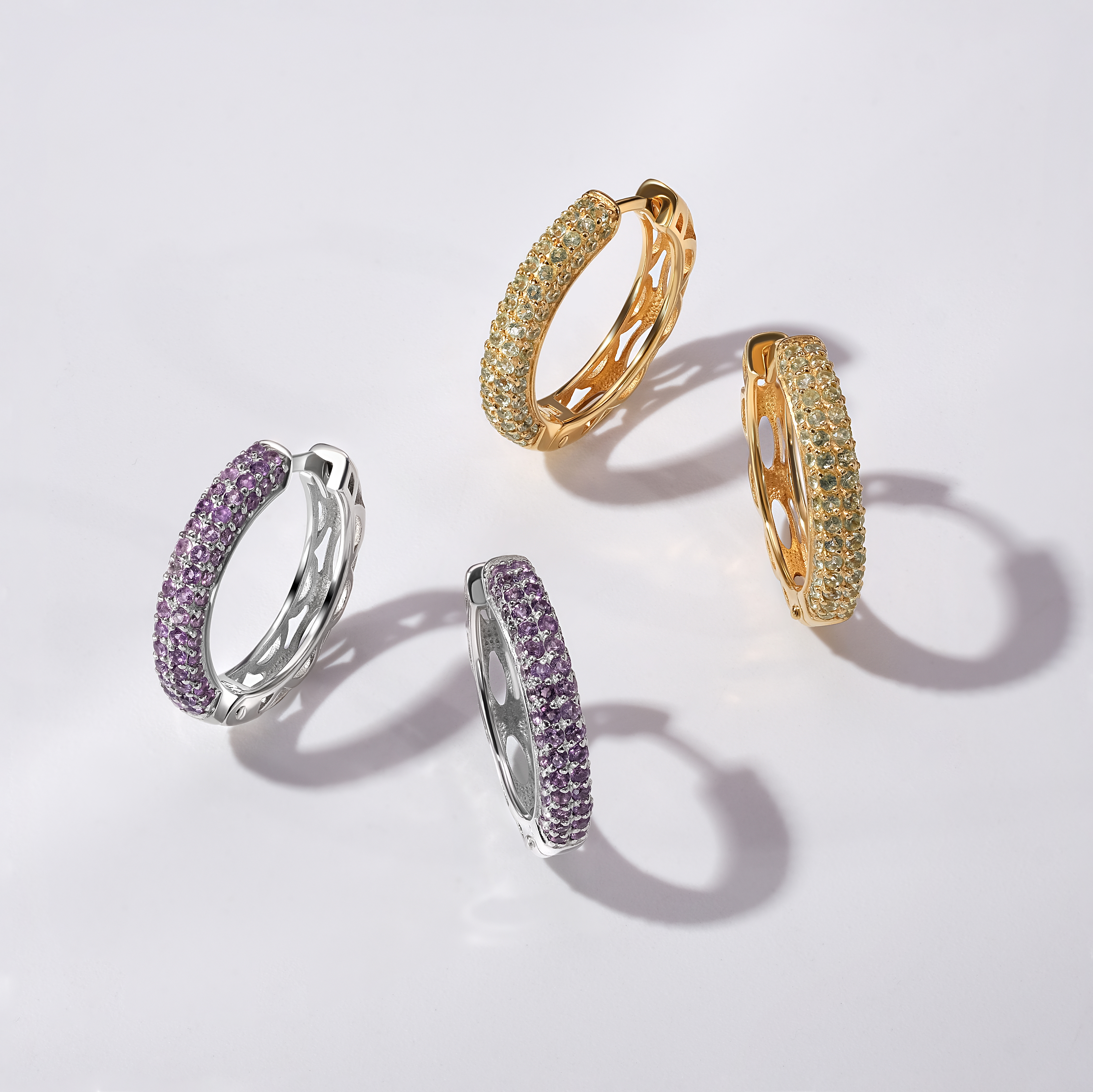 Jewelry set with ring, necklace and earrings for a luxury catalog