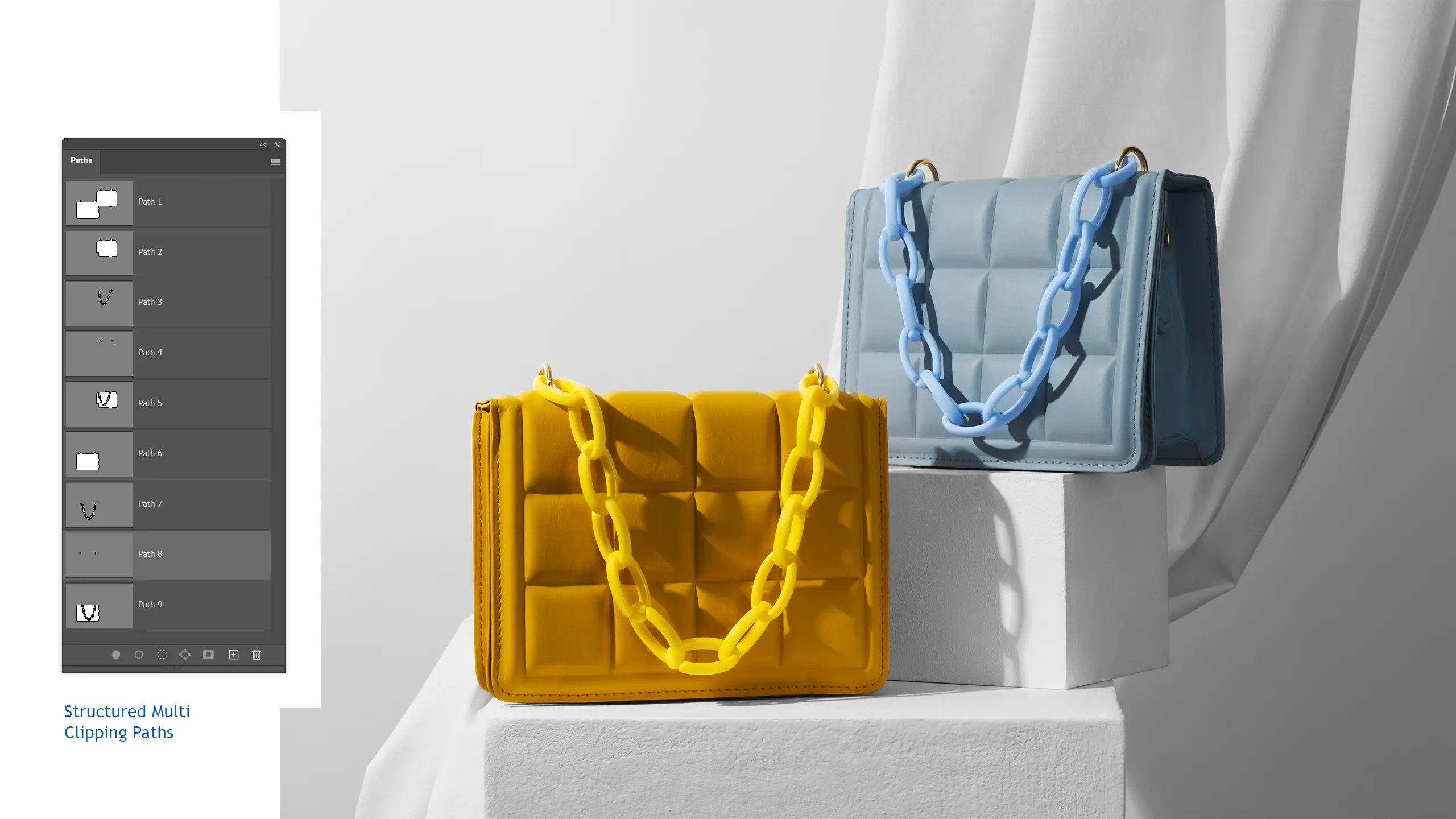 Structured multi clipping path service for scalable product editing and layer-based color variations